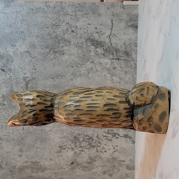Vintage Wooden Hand Carved Folk Art Cat statue - Picture 5 of 8